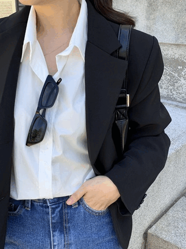 [woman] 세미 크롭 숏 싱글 자켓